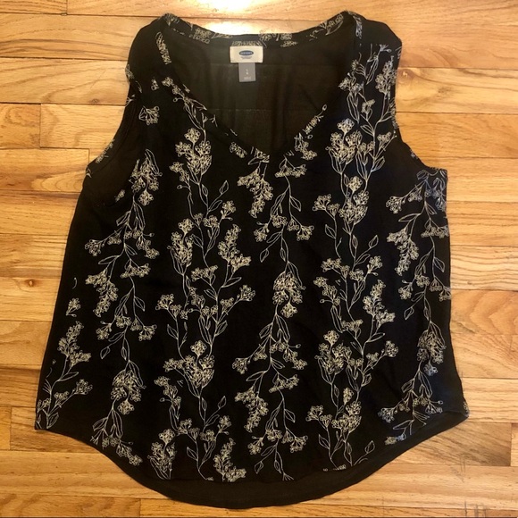 Old Navy Tops - Old Navy Floral v-neck tank w/ sheer back, large